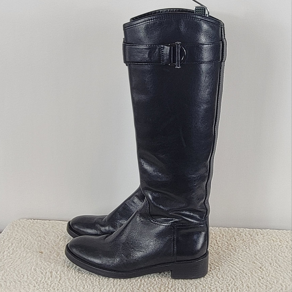 Tory Burch Grace Equestrian Knee High Leather Riding Boots Black 32148367 Size 6 - Picture 5 of 11